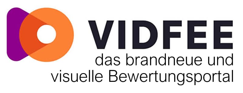 VIDFEE Logo - das brandneue und visuelle Bewertungsportal